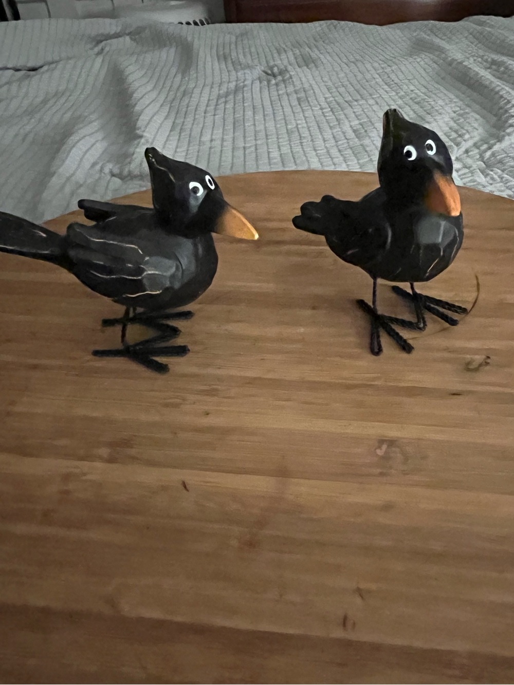Hobby Lobby Black Crow Raven Bird Figurines Set of 2 Fall Halloween